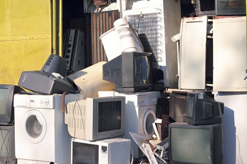 Various household items being cleared from a home
